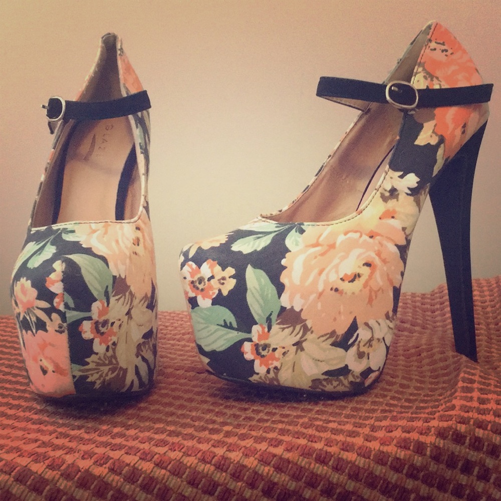 Floral Platform Heels